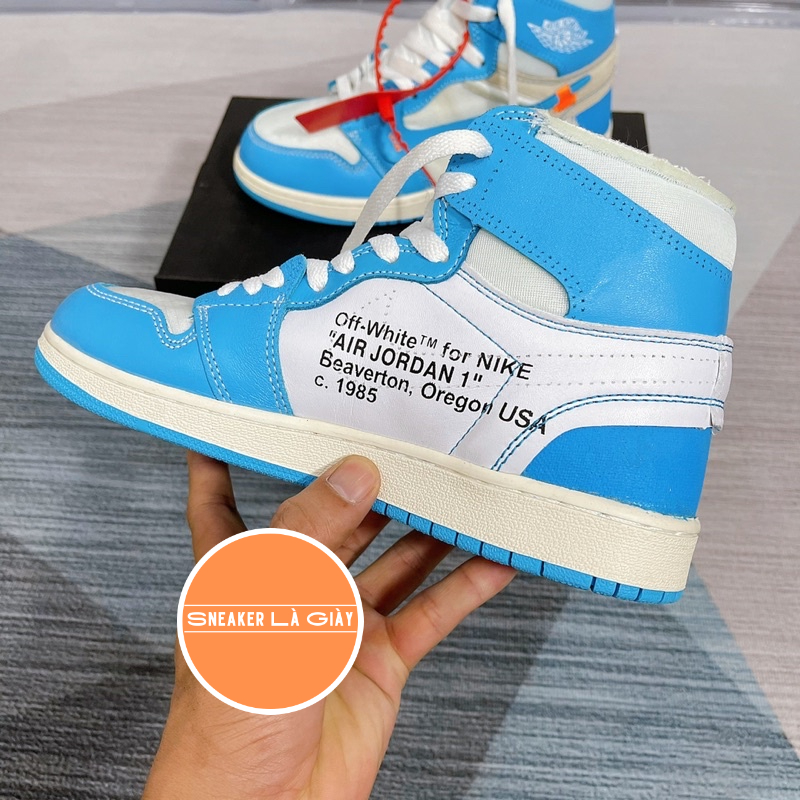 Giày Jordan High Offwhite UNC Blue ( JD1 Cổ Cao Offwhite Unc blue ) - Bản đẹp Fullbox