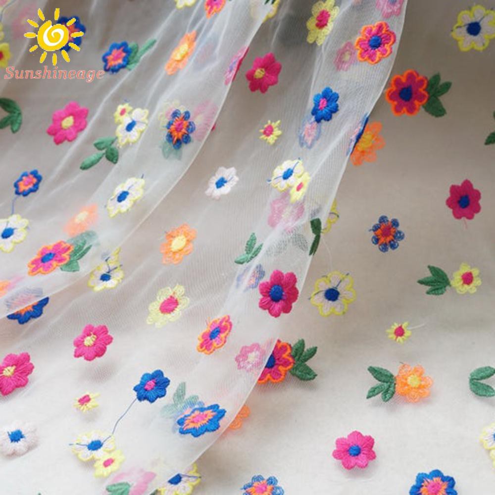 Vải Ren Thêu Hoa Xinh Xắn 91x135cm