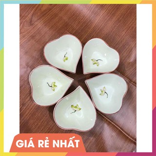 [SALE RẺ NHẤT - BỘ ĐĨA LÁ TRÁI TIM] Bát đĩa gốm sứ Bát Tràng đẹp cao cấp nhất!
