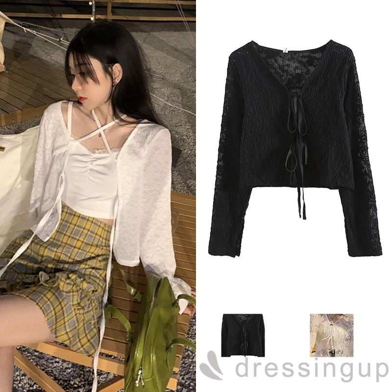 Đầm Nữ Tay Dài Cổ Chữ V Thời Trang