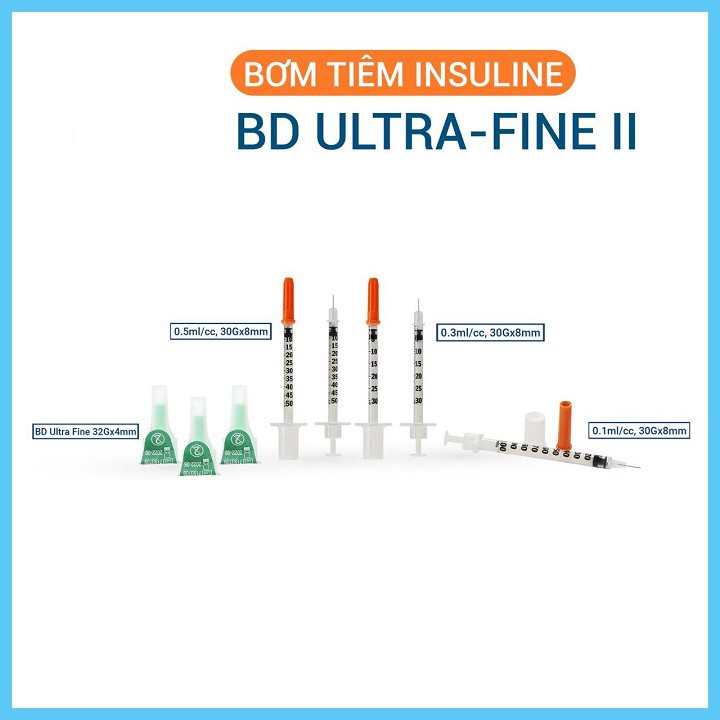 Bơm tiêm tiểu đường isulin BD Ultra Fine II - made in usa Chính hãng 1ml 0.5ml 0.3ml