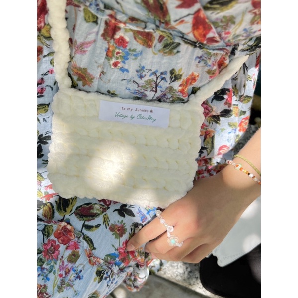 Túi len bông đeo chéo - Mini Crochet crossbody bag by ChhaiPhng