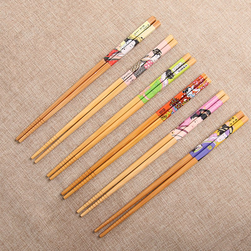 Jinfucha123 Set 5 Đôi Đũa Gỗ Phong Cách Nhật Bản