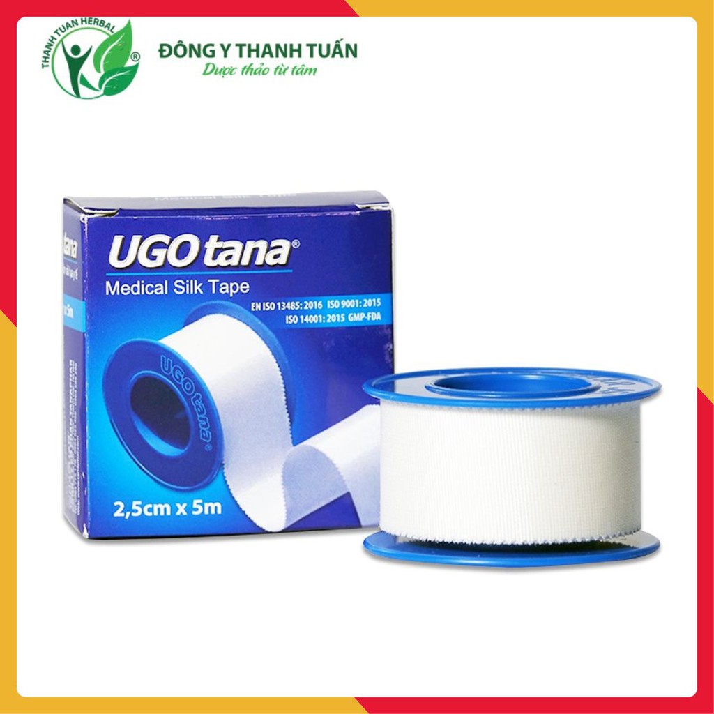 [HỘP LỚN] 12 Cuộn băng dính cuộn vải lụa y tế UGOTANA - Băng keo lụa, dụng cụ sơ cứu y tế, băng gạc vết thương