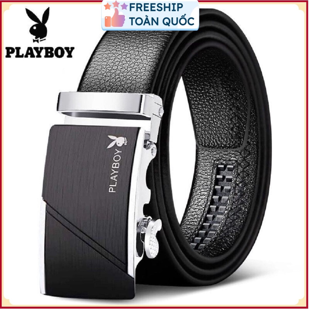 Thắt Lưng Da Nam Da Bò 100% Hàng Hiệu PLAYBOY Cao Cấp Khóa Đúc. Dây Nịt Nam Mạ Vàng Nam Tính Chính Hãng GC305