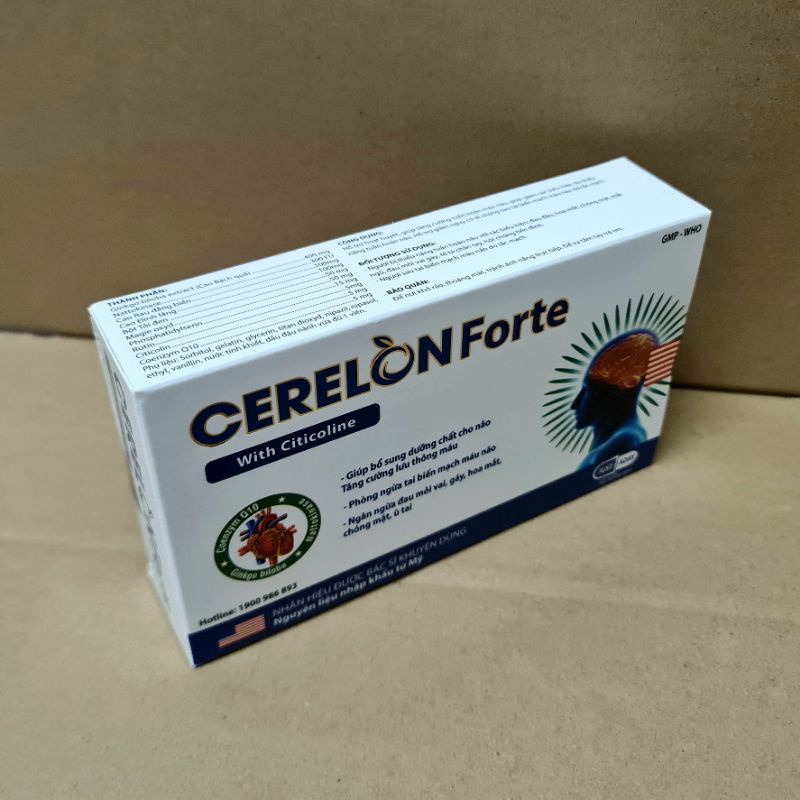 Cerelon Forte - Giúp bổ sung dưỡng chất cho não, tăng cường lưu thông máu, giảm hoa mắt chóng mặt