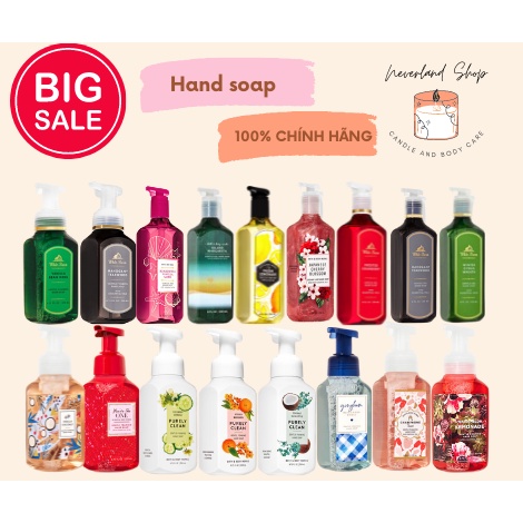 Rửa Tay Bath And Body Works Gel Foam Tạo Bọt Winter candy apple, Toasted Vanilla, Vanilla Bean 259ml