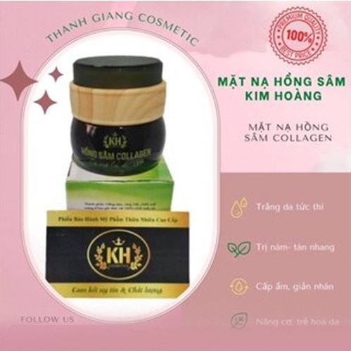 Mặt nạ hồng sâm Collagen Kim Hoàng +Mặt nạ hồng sâm Kim Hoàng 24k
