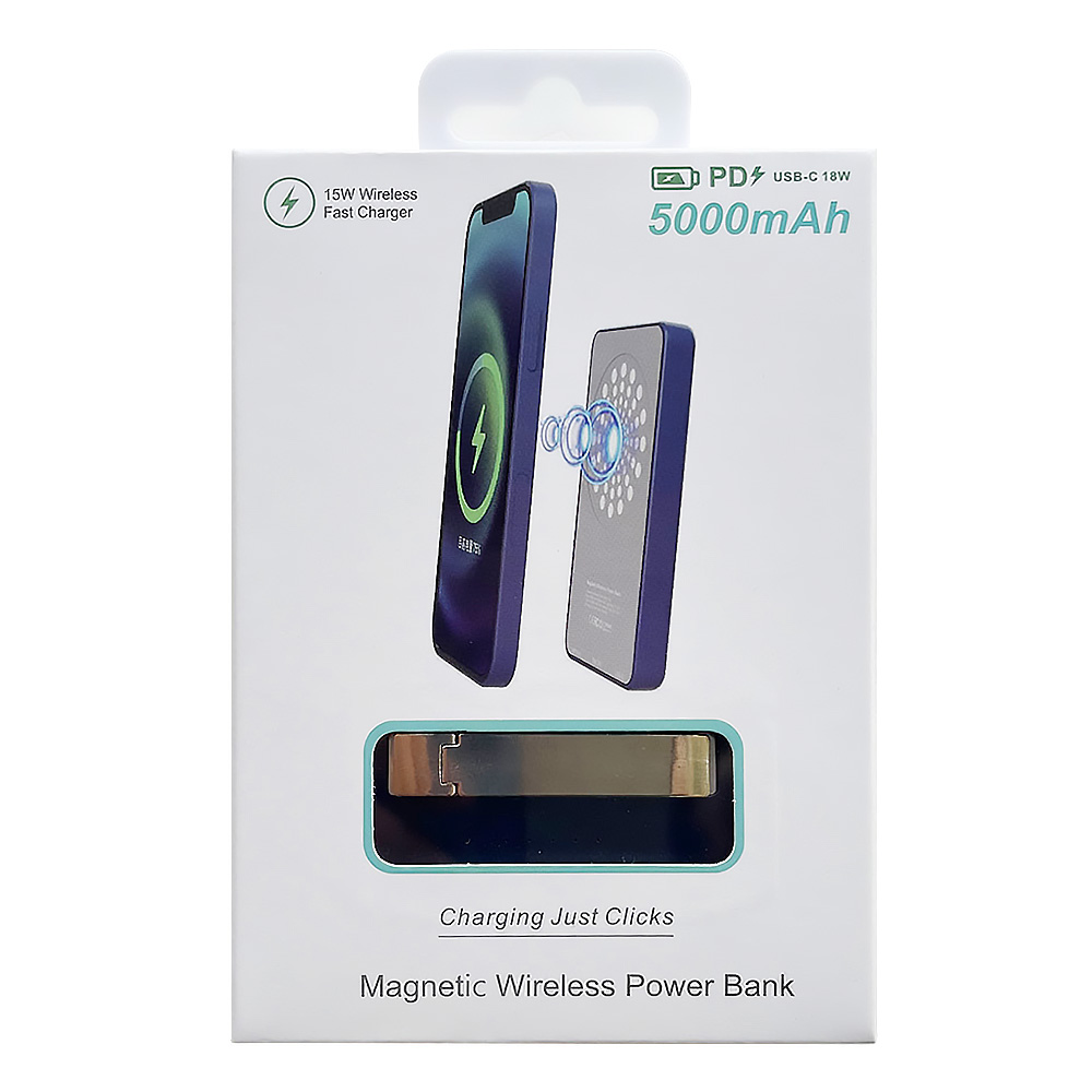 FREE - Ngân hàng điện không dây từ tính 18W 5000mAh Ngân hàng điện không dây từ tính di động Mini Magnetic sạc nhanh không dây cho điện thoại