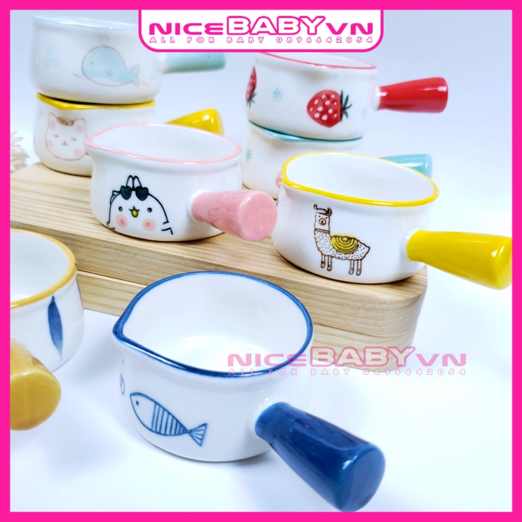 Bát Ăn Dặm Hình Gáo Gốm Sứ Dễ Thương Cho Bé NiceBabyVn