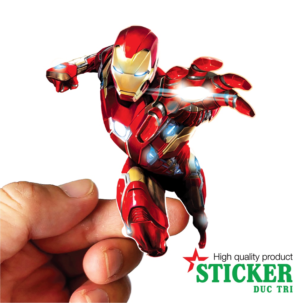 Bộ Sticker IRONMAN, Miếng dán được cắt sẳn có màng bảo vệ chống nước chống trầy.