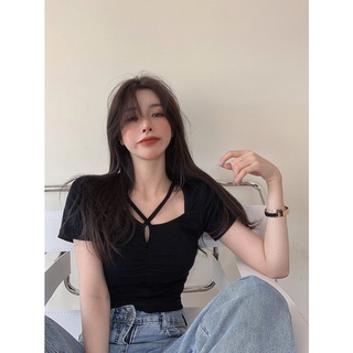 Áo croptop nữ dây đan chéo ngực