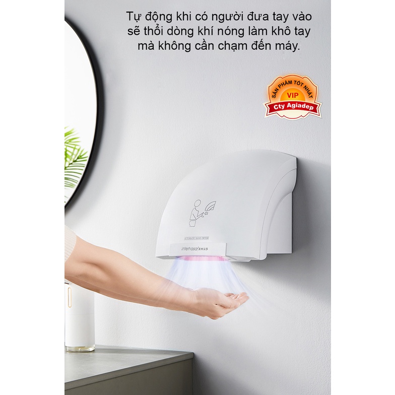 Máy thổi khí sấy tay nhà vệ sinh công cộng, phòng tắm khách sạn Interhasa