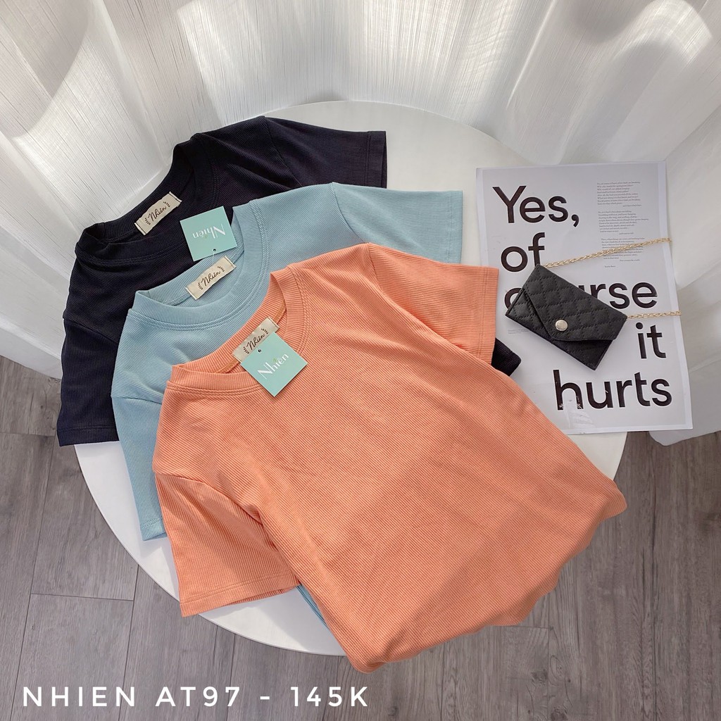 Áo thun gân nữ Nhiên vintage phông thoáng mát mùa hè AT97. | BigBuy360 - bigbuy360.vn