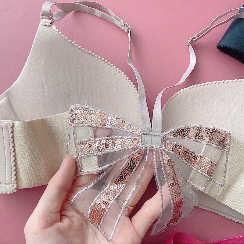 Áo Lót Đúc Su Non Không Gọng Phối Nơ Xinh Sau Lưng