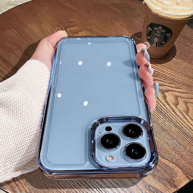 Ốp Điện Thoại Cứng Trong Suốt Mạ Điện Cho iPhone 11 12 13 Pro Max