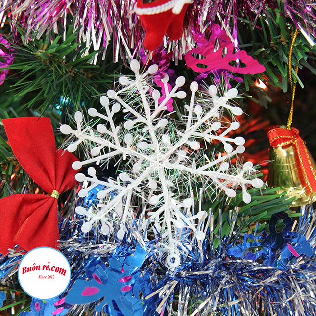 Set 3 Bông Hoa Tuyết Trắng Trang Trí Cây Thông Noel xinh xắn - Bông tuyết dán tường trang trí mùa Giáng Sinh 01512