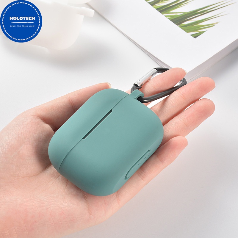Bao da tai nghe airpods pro HOLOCOM V02 - Case silicon bảo vệ airpod pro kèm móc khóa - Chống va đạp - Chống trầy xước