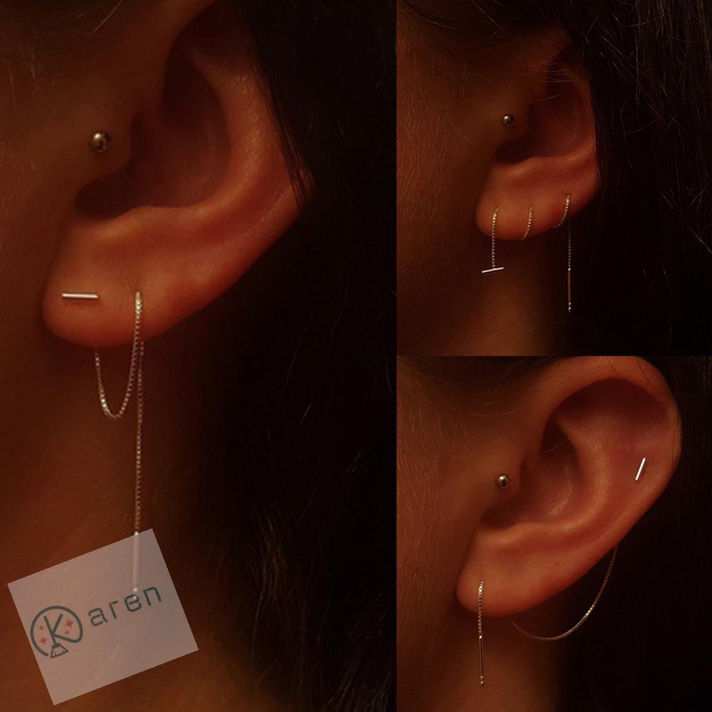 Bông tai dáng dài hoạ tiết Gothic Punk sáng bóng cho nữ