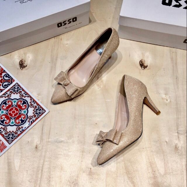 Giầy cao gót 5p mũi nơ nhọn