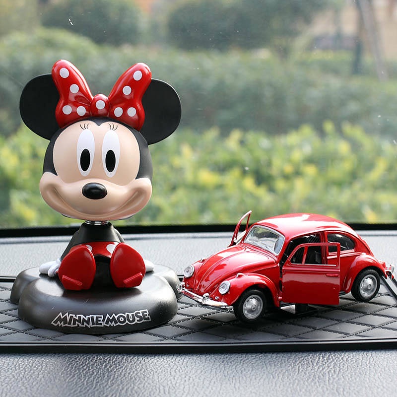 Mickey Shaking Head Couple Disney High-End Female Personality Creative Car Interior Supplies Car Decoration Small Decorations New Auto fashion products