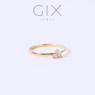 Nhẫn bạc mạ vàng ghép 3 viên đá Cz trắng Gix Jewel SPGN64
