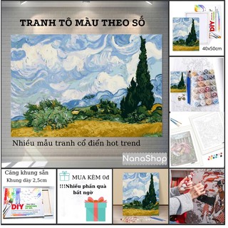 Tranh sơn dầu số hoá phong cảnh, Tranh tô màu theo số DIY