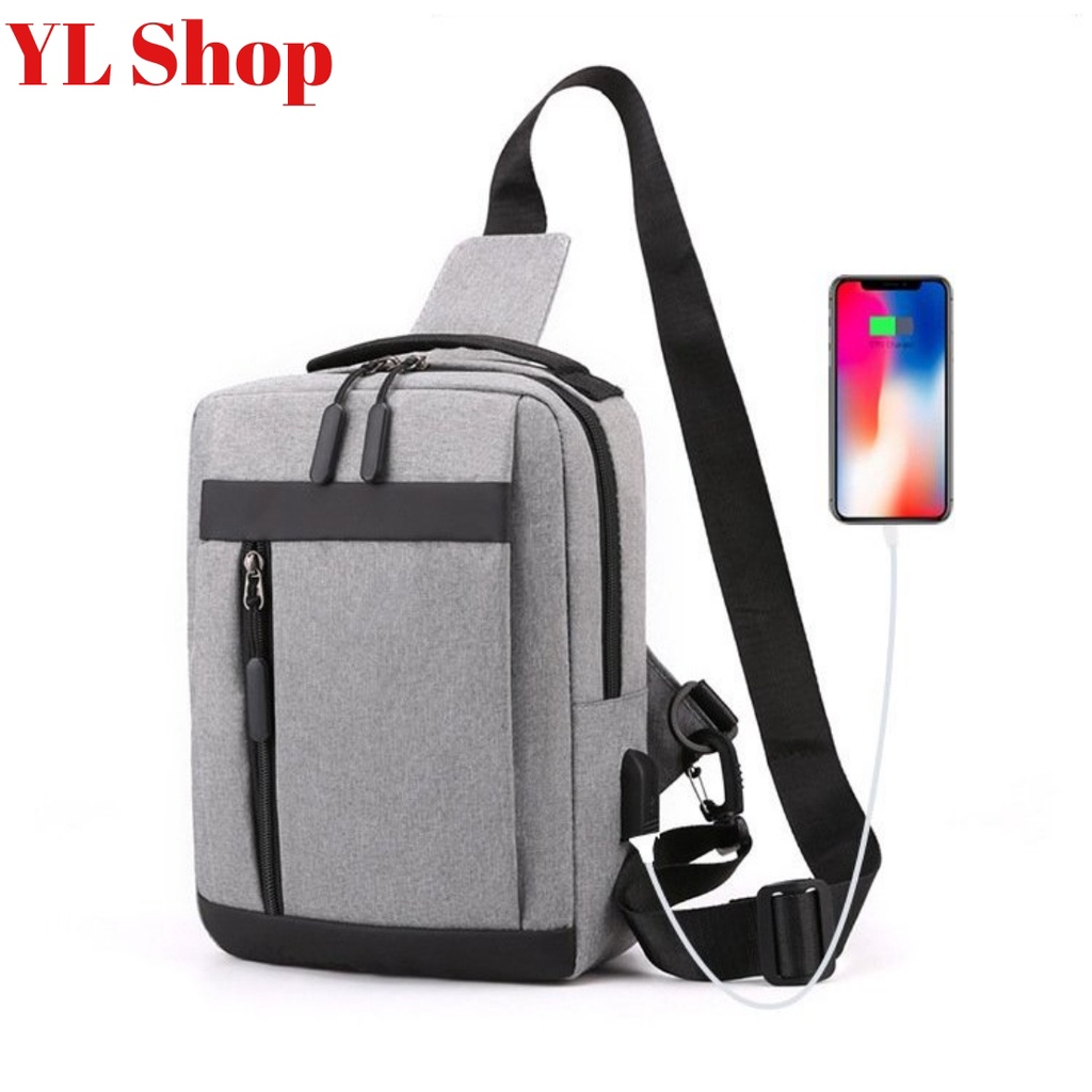 TÚI NAM ĐEO CHÉO KIỂU DÁNG MỚI ĐỘC LẠ CHỐNG NƯỚC VỚI NHIỀU NGĂN TIỆN DỤNG SÀNH ĐIỆU TN0004 TẶNG CÁP NỐI SẠC