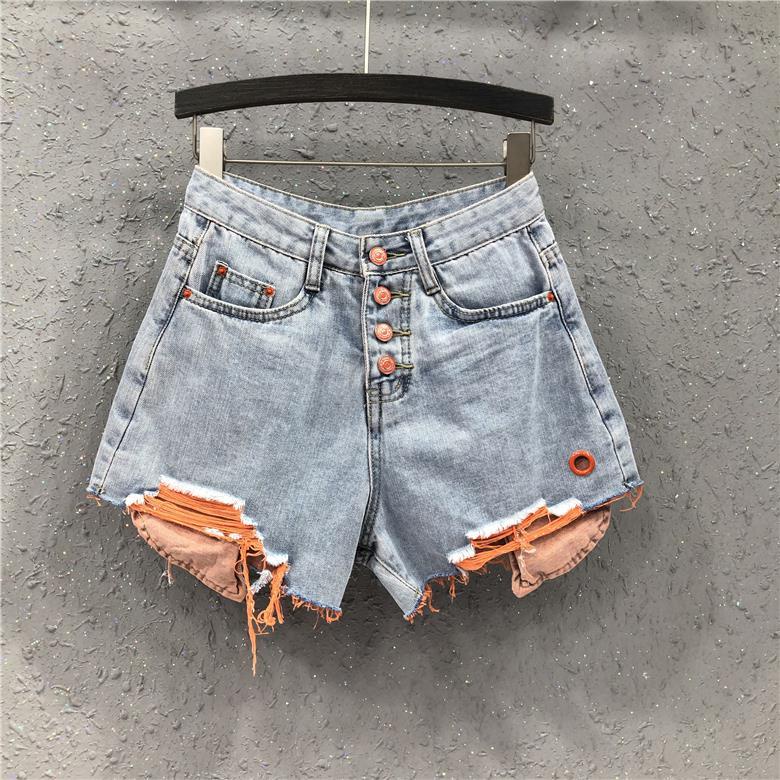 Jiashucheng JSC Quần Short Denim Lưng Cao Dáng Rộng Phong Cách Hàn Quốc Thời Trang Xuân Hè Hàng Mới Dành Cho Bạn Nữ