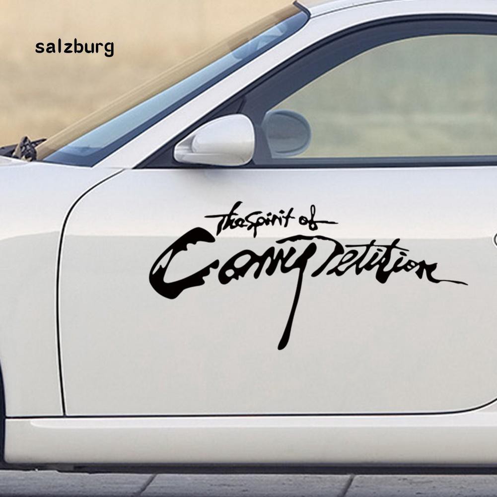 Nhãn dán trang trí xe hơi in chữ " The Spirit of Competition" độc đáo