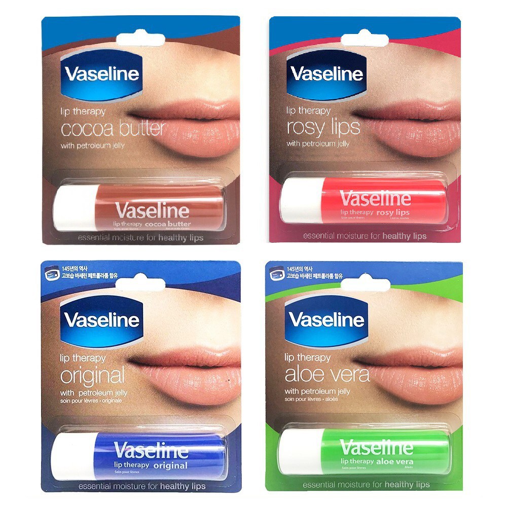 Son Dưỡng Môi Vaseline Dạng Thỏi 4.8g (Original, Hồng Xinh Rosy Lips, Bơ Cacao Vasel)