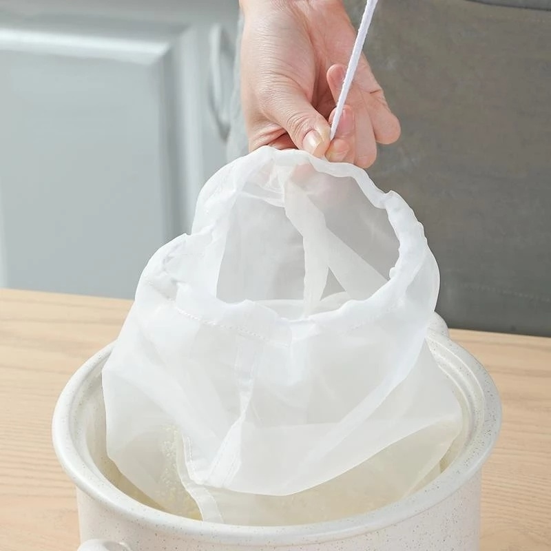Túi Lưới Lọc Sữa Đậu Nành/Nước Ép Trái Cây Bằng Nylon Cấp Thực Phẩm Đa Năng Có Thể Tái Sử Dụng