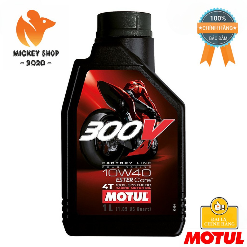 [ CHÍNH HÃNG ] Dầu Nhớt Motul 300V Factory Line Road Racing 10W40 Doube Ester 1L 100% Tổng Hợp Chất Lượng Cao Cho PKL