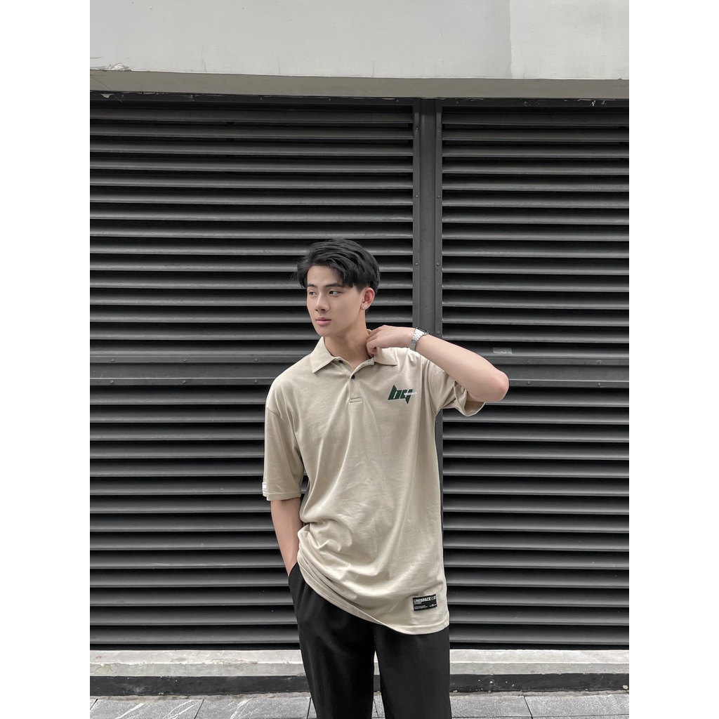 Áo polo local brand By Unispace chính hãng tay lỡ form rộng unisex nam nữ Petrolimé
