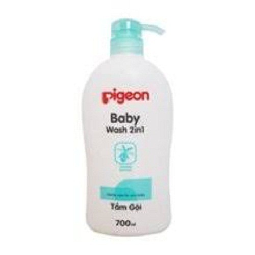 tắm-gội-2-trong-1-pigeon-700ml màu xanh