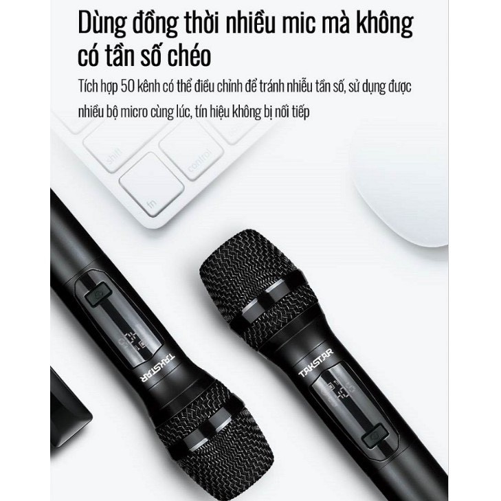 Micro Không Dây Hát Karaoke Takstar TS-K201 Độ Nhạy Cao, Chống Nhiễu, Khoảng Cách Xa, Chính Hãng Cao Cấp Bảo Hành 1 Năm