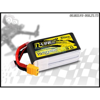 Pin Tattu R-Line 1550mAh 4S 120C 14.8V LiPo Battery XT60 Plug