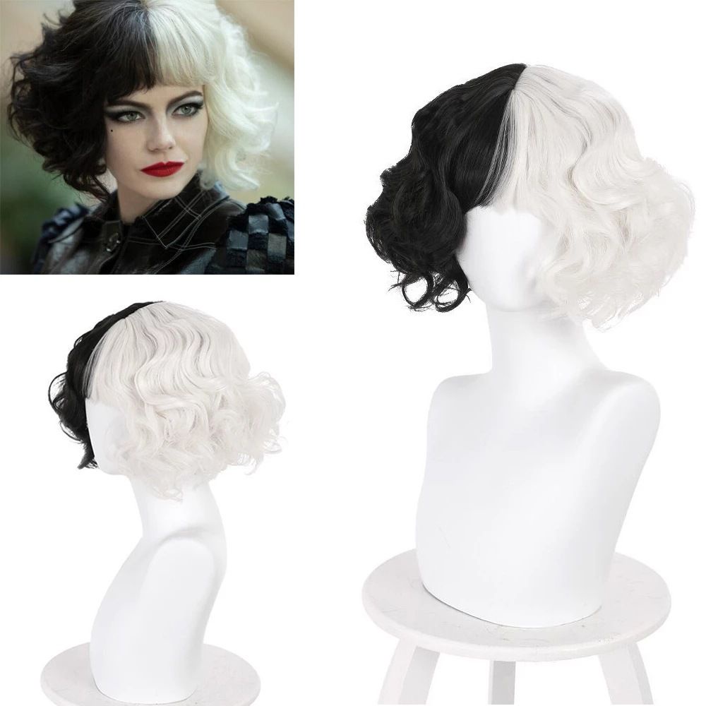 Tóc giả hóa trang nhân vật Cruella De Vil Kuila chất lượng cao