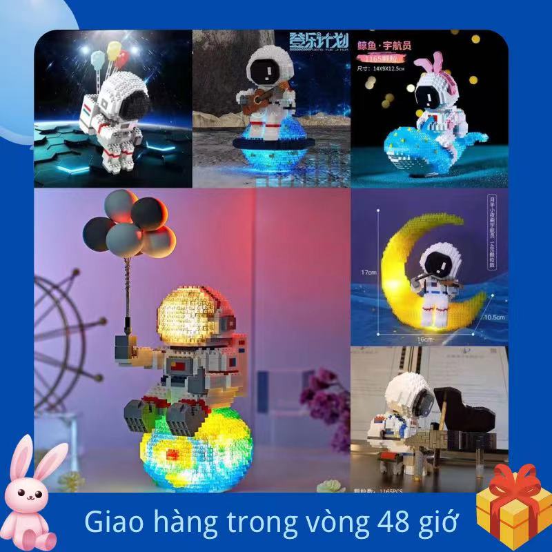 🌈Loạt phi hành gia💗3D diy lego Bộ đồ chơi xếp hìnhmảnh hình phi hành gia mini cho bé