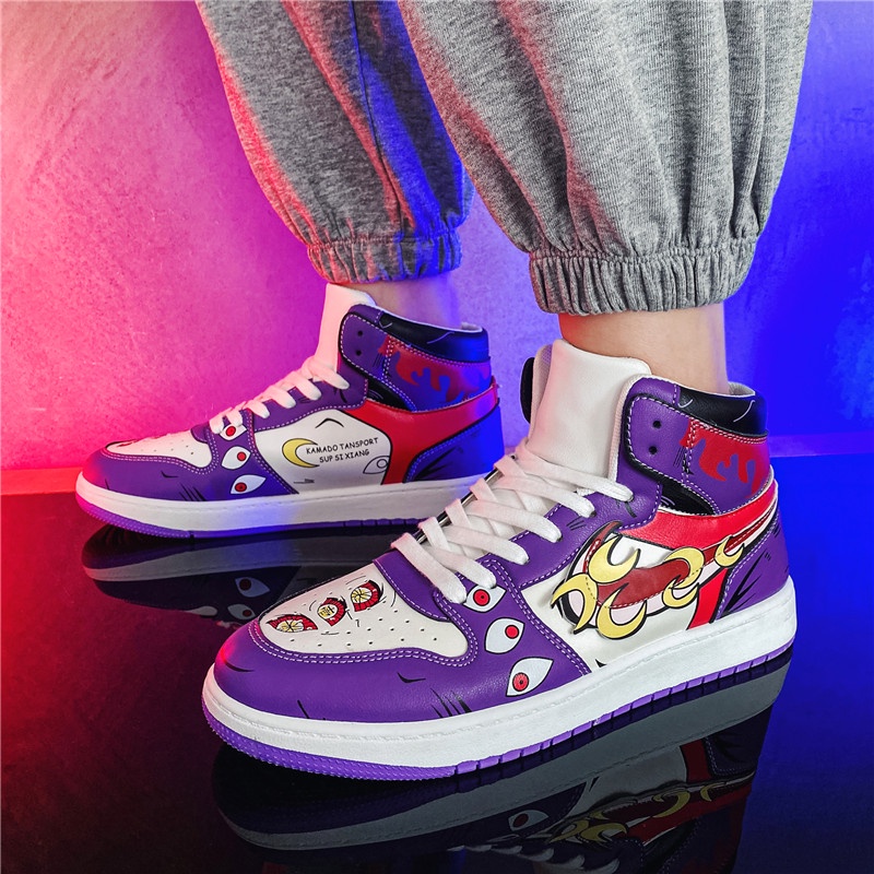 Giày Sneaker Nam Cổ Cao In Hình Anime Demon Slayer Kokushibou Thoải Mái Thời Trang Mới