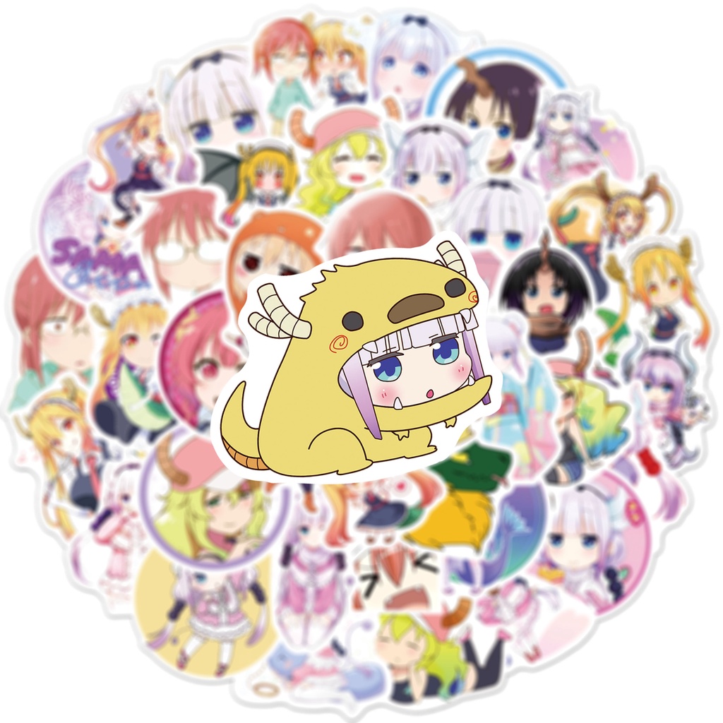 Bộ 50/25/10 Sticker Hoạt Hình Kobayashi's Dragon Maid Dán Ván Trượt Laptop Guitar
