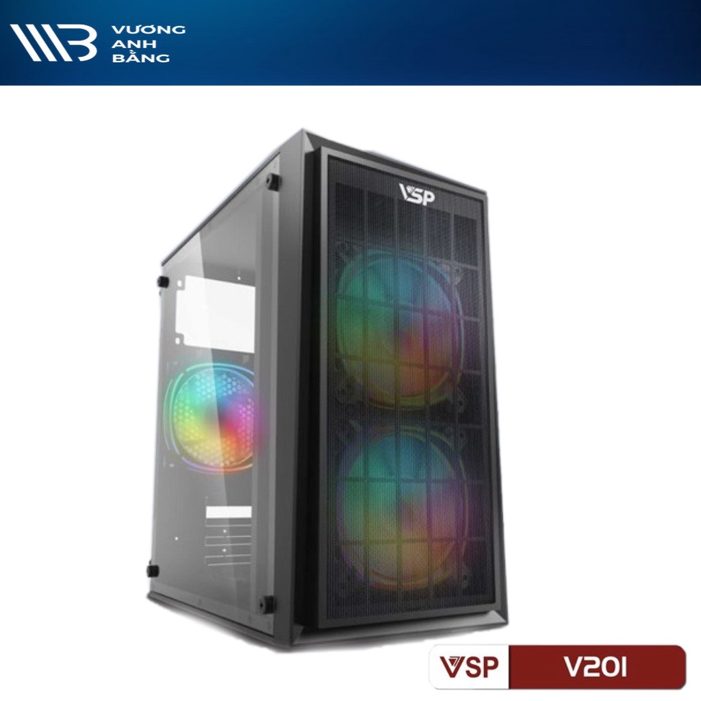 Thùng máy tính, Case VSP V201 (Chuẩn mATX) Nắp Hông Trong Suốt