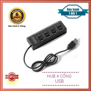 Hub usb hình ổ điện 1 ra 4 có công tắc kèm đèn led usb