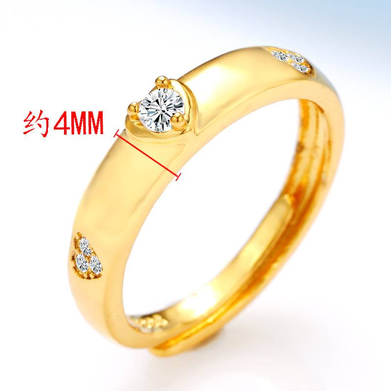 Nhẫn Cặp Mạ Vàng 24k Đính Đá Zircon