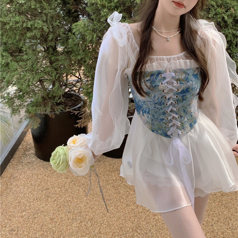 Áo Ngực Crop Top Hai Dây Vải Tuyn Che Phủ Toàn Diện Chống Trượt Dành Cho Bạn Nữ