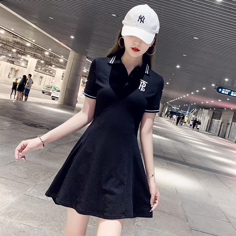 Đầm Polo Dáng Chữ a Ôm Eo Thời Trang Mùa Hè Phong Cách Hàn Quốc Cho Nữ