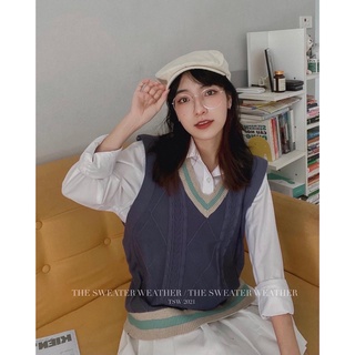 Áo gile len PHỐI MÀU Hàn Quốc ( Ảnh thật )