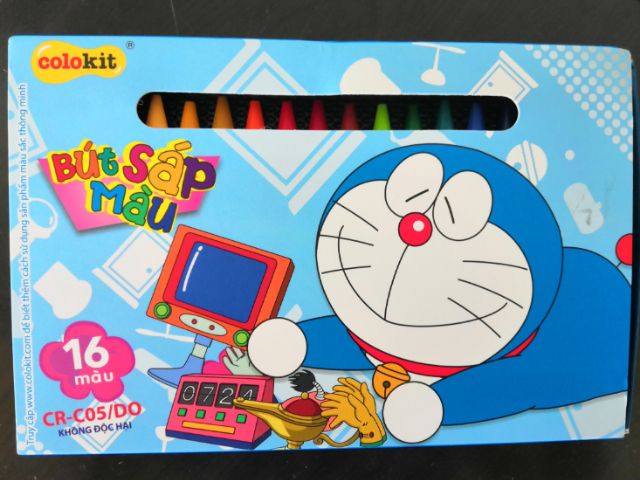 Bút sáp 16 màu doremon