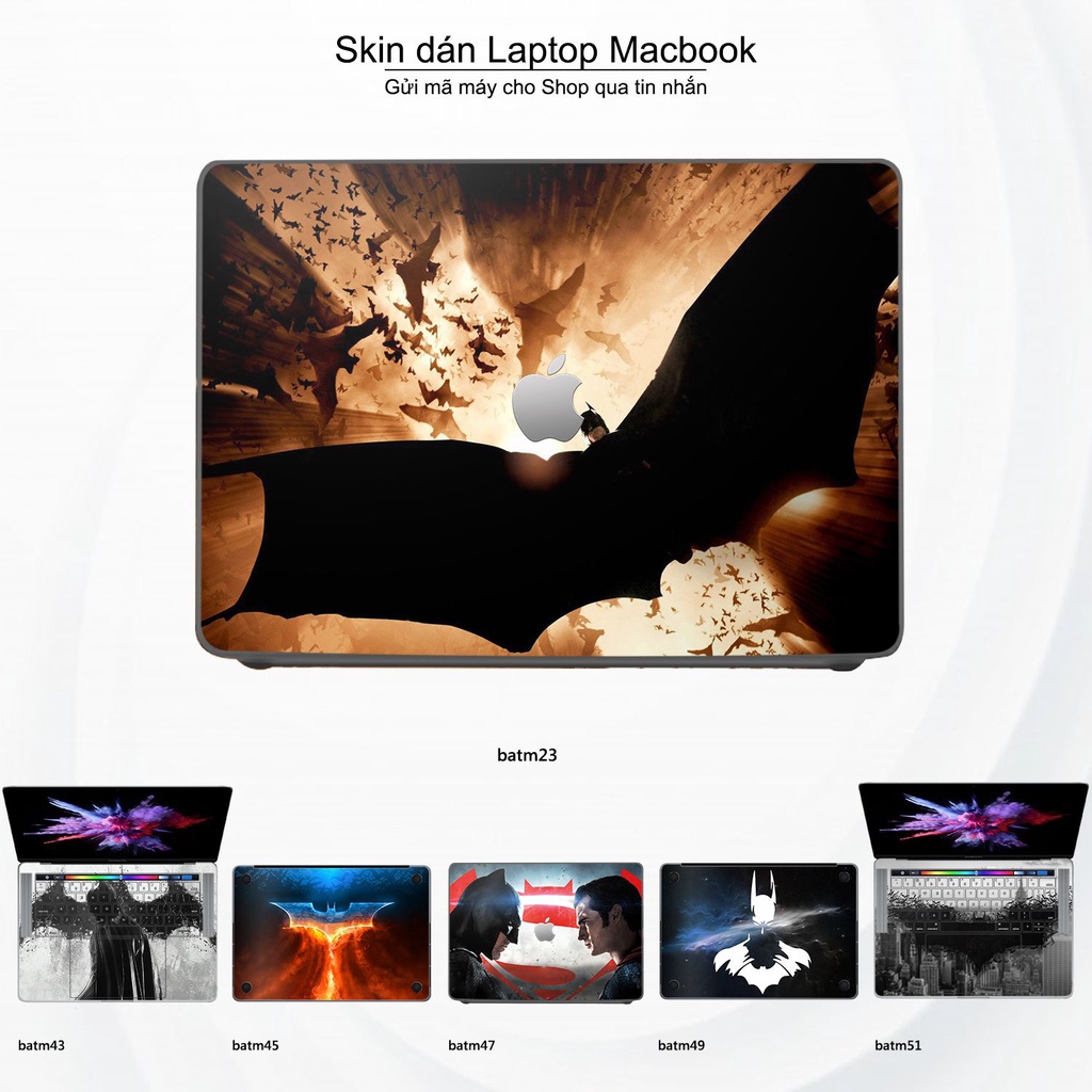Skin dán Macbook mẫu người dơi (đã cắt sẵn, inbox mã máy cho shop)