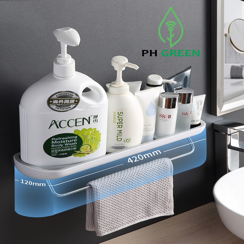 Kệ Nhà Tắm Thông Minh PH Green-Ecoco-E1923, Để Đồ Nhà Vệ Sinh Phòng Tắm, Phụ Kiện Đa Năng Tiện Lợi